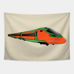 Bullet train cartoon illustration Tapestry