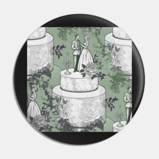 Wedding Cake Toile: Green Pin