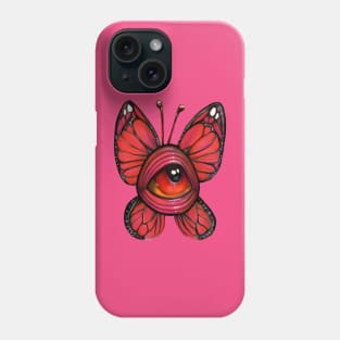 Groovy Pop Surreal Big Eyed Art Monarch Butterfly Illustration Phone Case