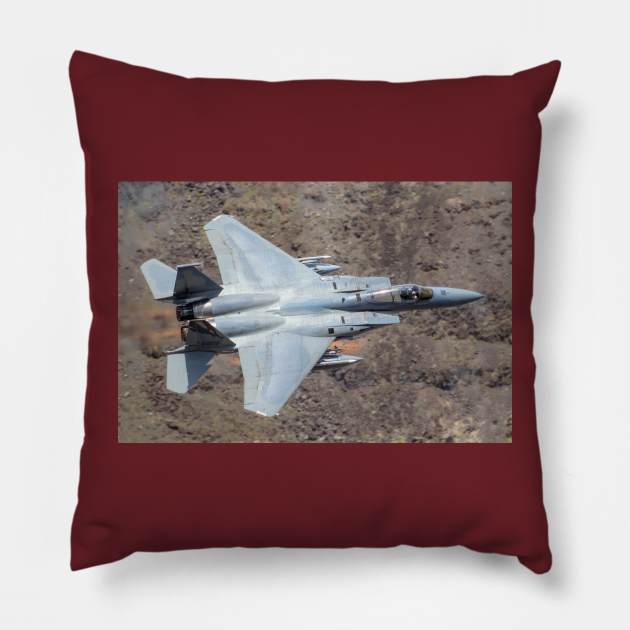 F-15C Afterburner In Canyon Pillow by acefox1