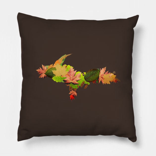 Upper Peninsula Fall Leaves Pillow by Jarrodjvandenberg