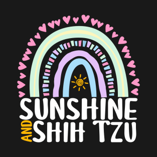 Sunshine and Shih Tzu Cute Rainbow Gift for Womens Kids Girls T-Shirt