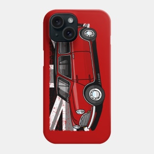 The classic English sport utility vehicle with Union Jack background Phone Case