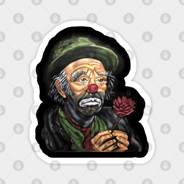 Emmett Kelly Sad Clown Art Magnet by artnouveau2