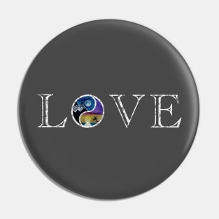 Love for mountains and oceans Yin yang zen outdoors Pin