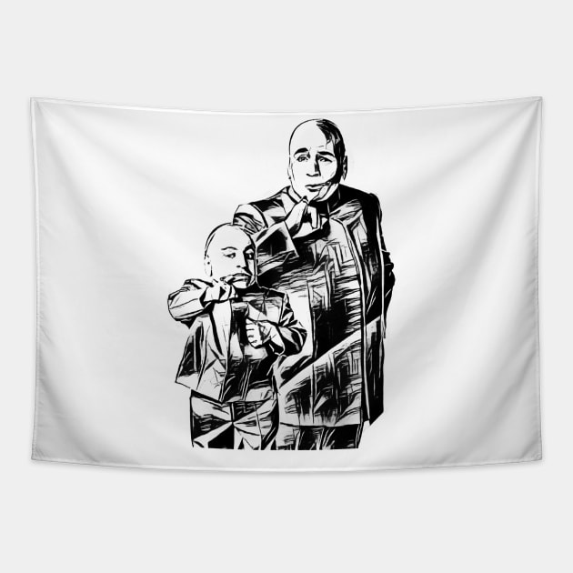 dr evil and mini me Tapestry by RetroScribbles