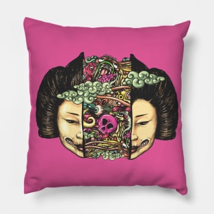 Split Head Gueisha Doodle Pillow