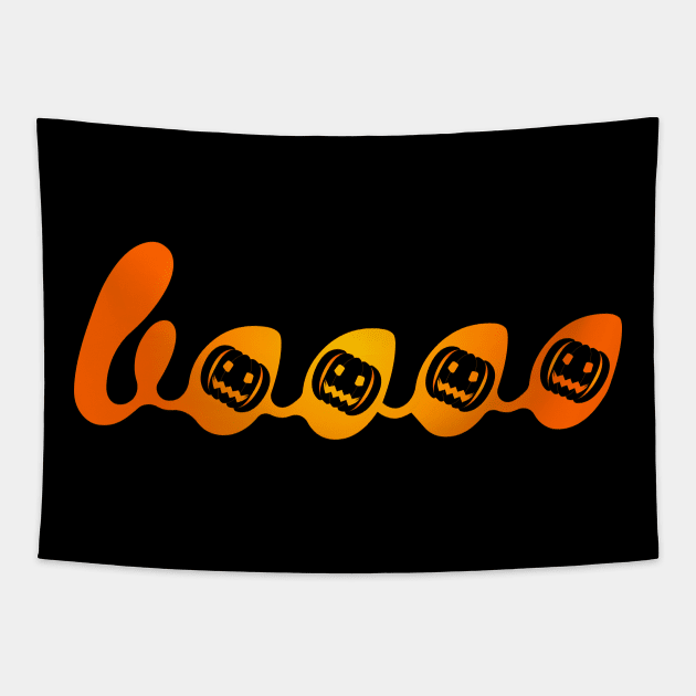 Boo pumpkin halloween word Tapestry by Salma Ismail