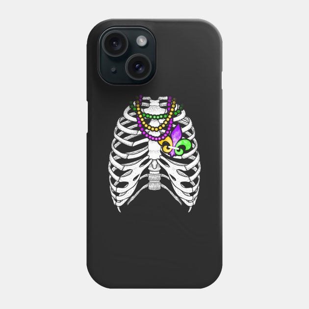 Mardi Gras Skeleton Phone Case by BDAZ