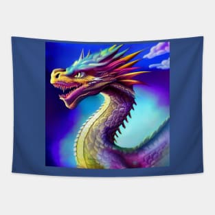 Purple and Gold Cloud Dragon Tapestry