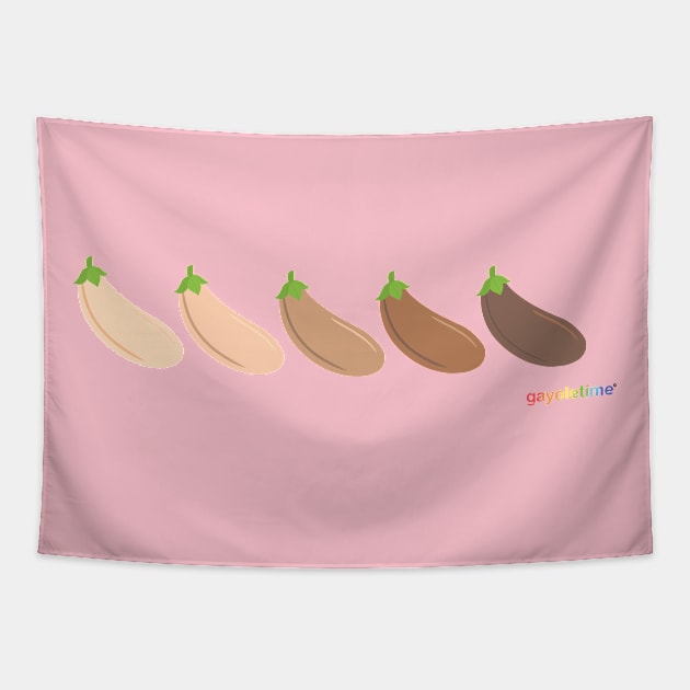 Eggplant Emojis Tapestry by GayOleTime