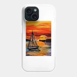 Sailing in bay by the golden Gate Bridge. Phone Case