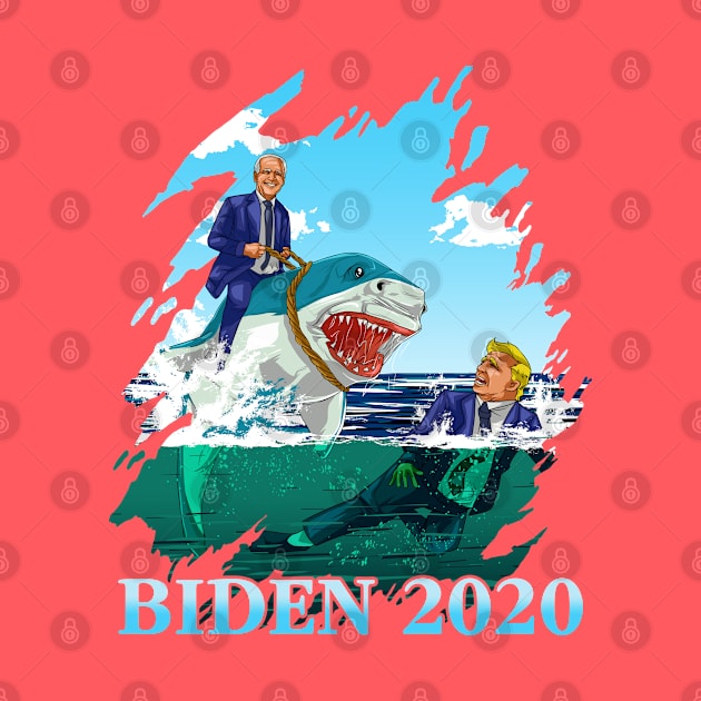 Joe Biden 2020 Trump Afraid Of Sharks by E