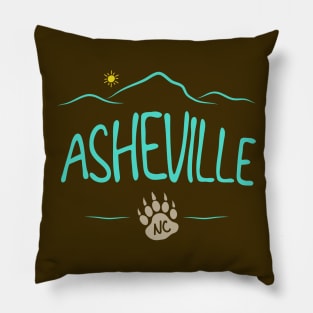 Asheville, NC - Black Bear Paw - Colored BrownBG 14 Pillow