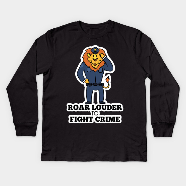 Leo Police Predator Cat Gift Police Kids Long Sleeve T Shirt