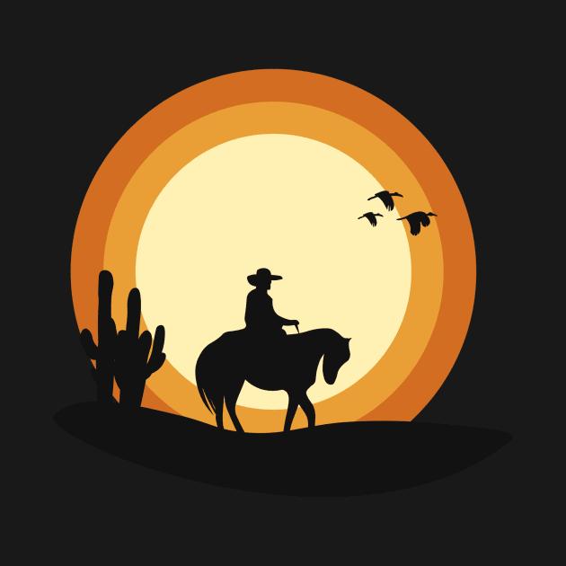 cowboy in the sunset by D's Tee's