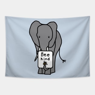 Gray Elephant says Bee Kind Tapestry