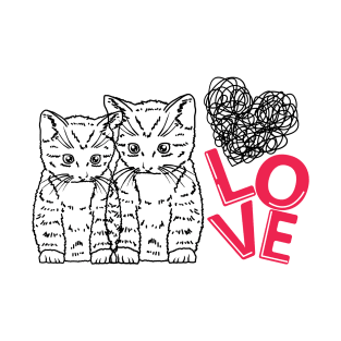 Cute Cat Love Design for Valentine's Day T-Shirt