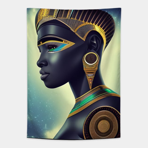 Black Cyborg Queen Tapestry by AnnieDreams