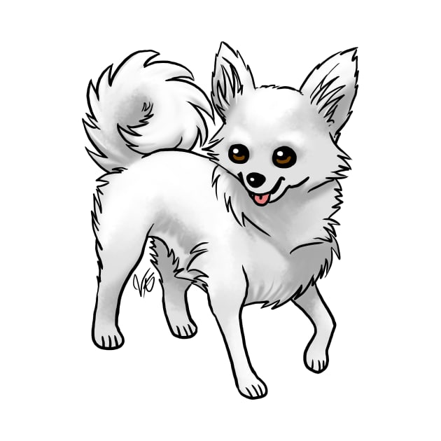 Dog - Chihuahua - Long Haired - White by Jen's Dogs Custom Gifts and Designs