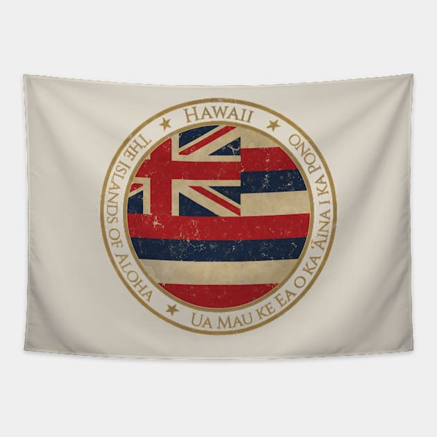 Vintage Hawaii State USA United States of America American Flag Tapestry by DragonXX