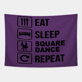 Eat Sleep SD Repeat BLK Tapestry