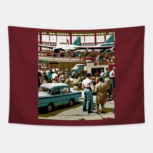 Retro Airport Terminal Tapestry