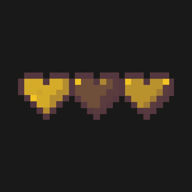 Earthy Yellow Row of Hearts Pixel Art by christinegames