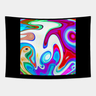 Colorful parrot animal psychedelic design Tapestry