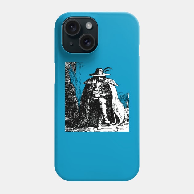 Guy Fawkes Black and White Vector Art Phone Case by taiche