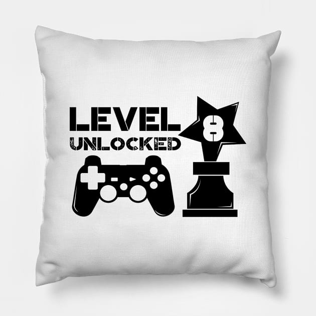 'Eight Birthday' Cute Birthday Gamer Gift Pillow by ourwackyhome