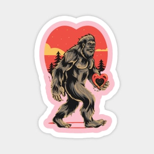 bigfoot  heart valentines day Magnet