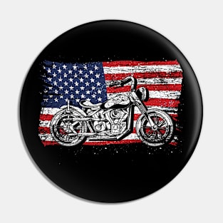 Motorcycle American USA Flag Biking Lover Biker Pin