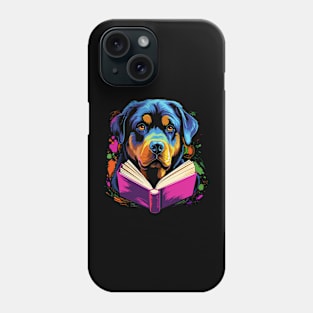 Rottweiler Reads Book Phone Case