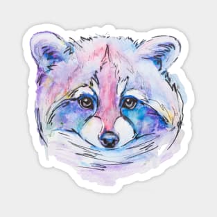 raccoon painted in watercolor Magnet