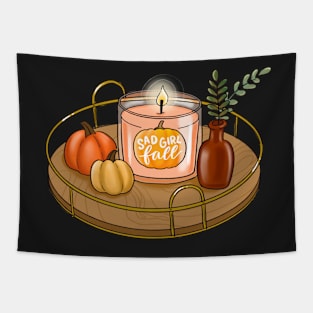 Sad Girl Fall Cozy Decorative Tray Tapestry