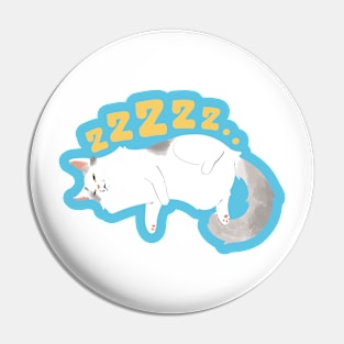 sleepy white cat Pin