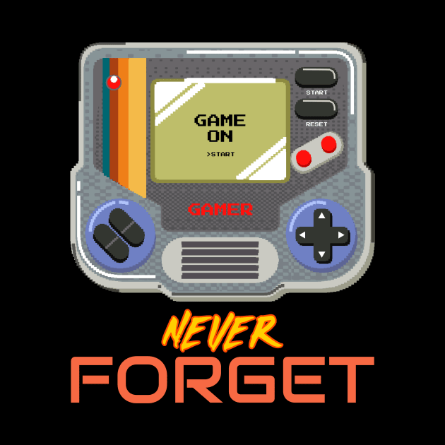 Never Forget Handheld Retro Vintage 70s 80s 90s 2000s by TV Dinners