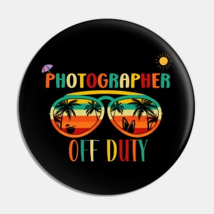 Photographer Off Duty- Retro Vintage Sunglasses Beach vacation sun for Summertime Pin