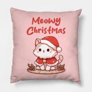 Meowy Christmas Kitty Pillow