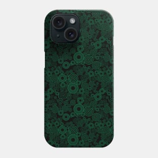 Green and Black Spiral Pattern Phone Case