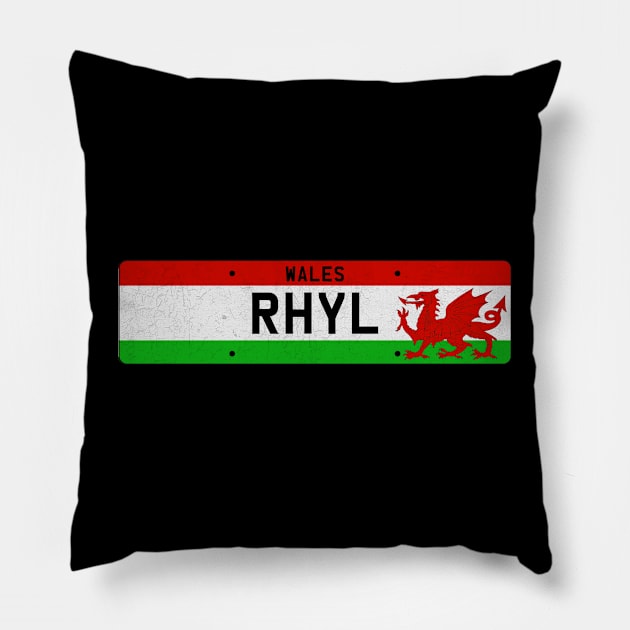 Rhyl Wales / Cymru Pillow by LocationTees