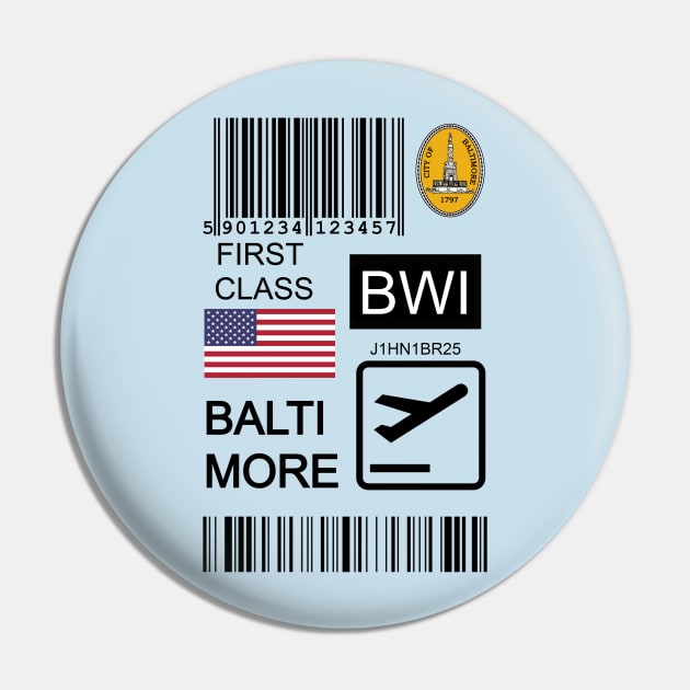 Baltimore United States travel ticket Pin by Travellers