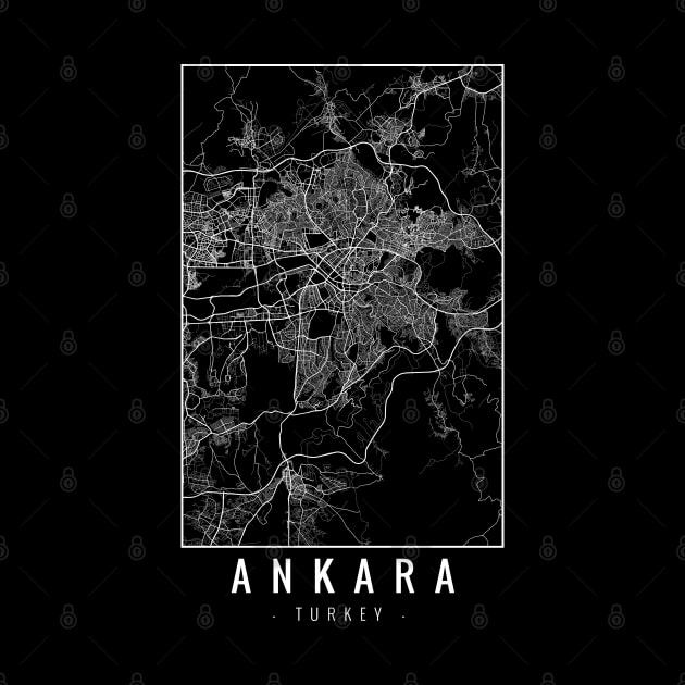 Ankara Turkey Minimalist Map by Mapagram