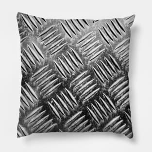 Shiny industrial metal block pattern Pillow