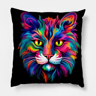 Psychedelic cat Pillow