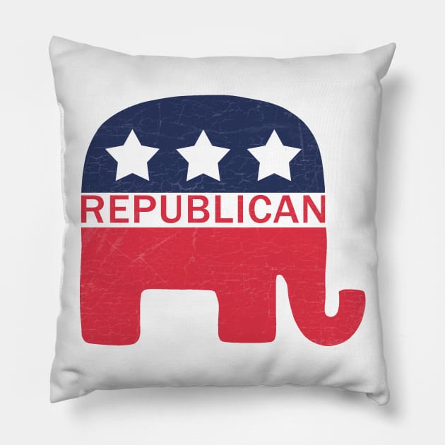 Republican Elephant Pillow by valentinahramov