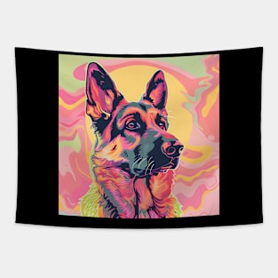 Retro German Wirehaired Pointer: Pastel Pup Revival Tapestry