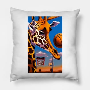 Giraffe And Basketball Pillow