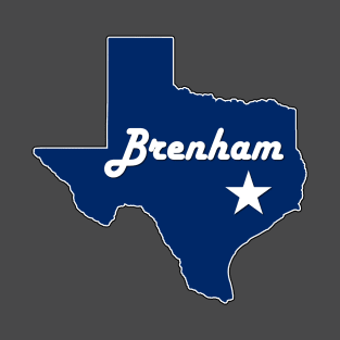 Brenham Texas Navy Blue Lone Star State Map T-Shirt